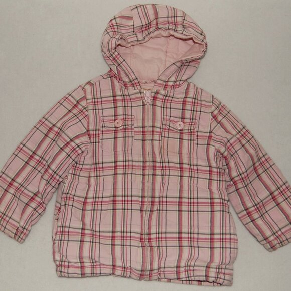 Gymboree Other - Gymboree Girls Size 4, Pink Plaid Cotton Hooded Coat